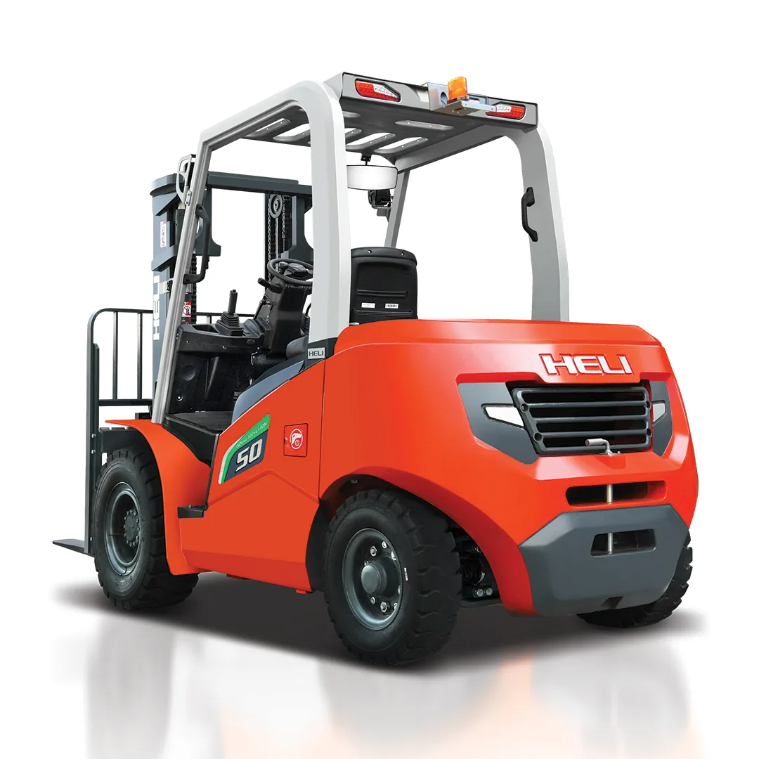 HELI forklift viewed from the rear
